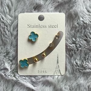 Three pair of earrings